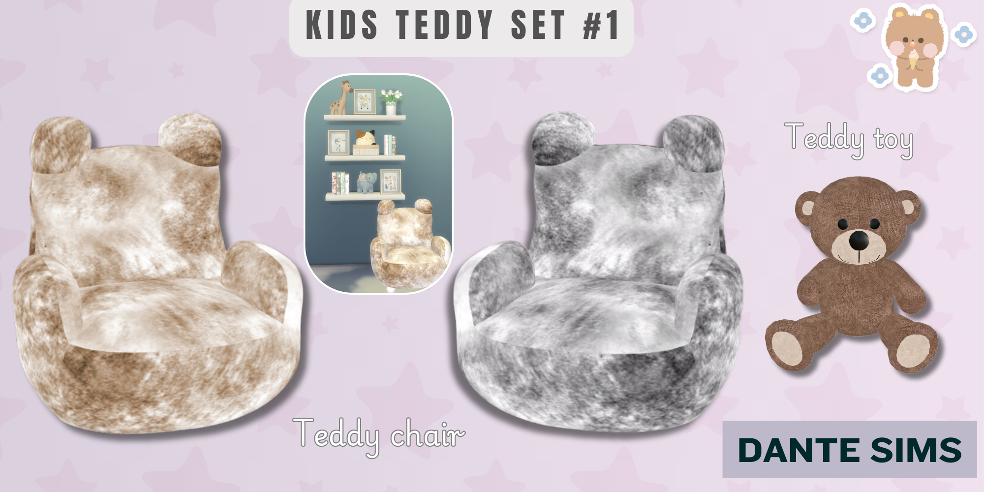 Kids Teddy set 1 mod for The Sims 4 