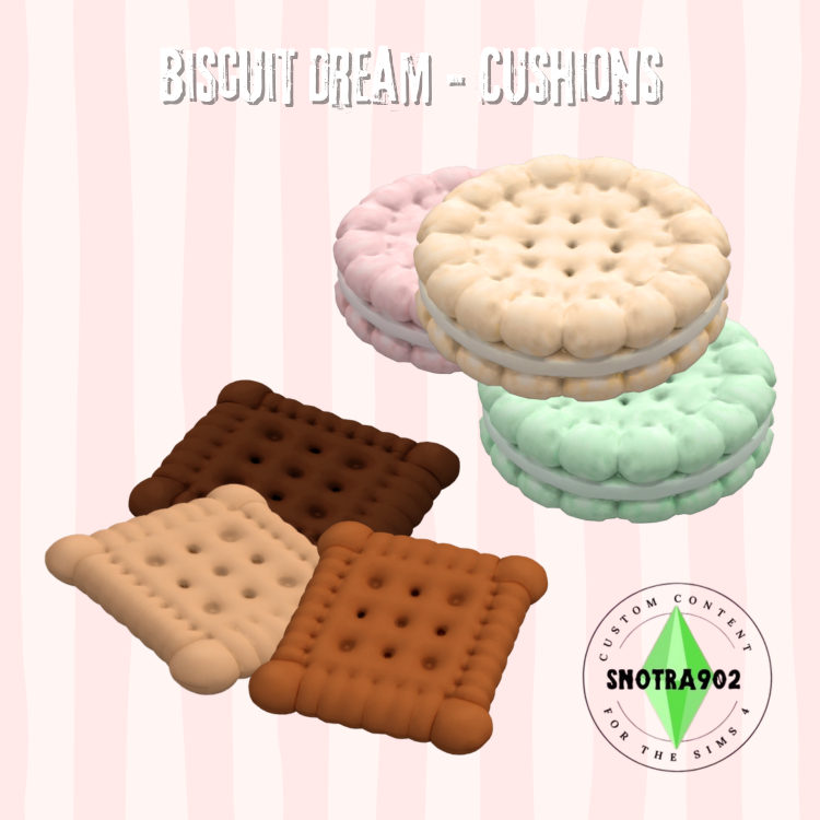 Biscuit Dream - Cushions mod for The Sims 4 