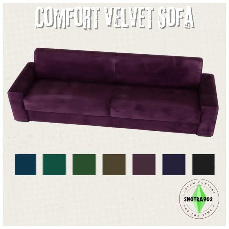 Comfort Velvet Sofa mod for The Sims 4 