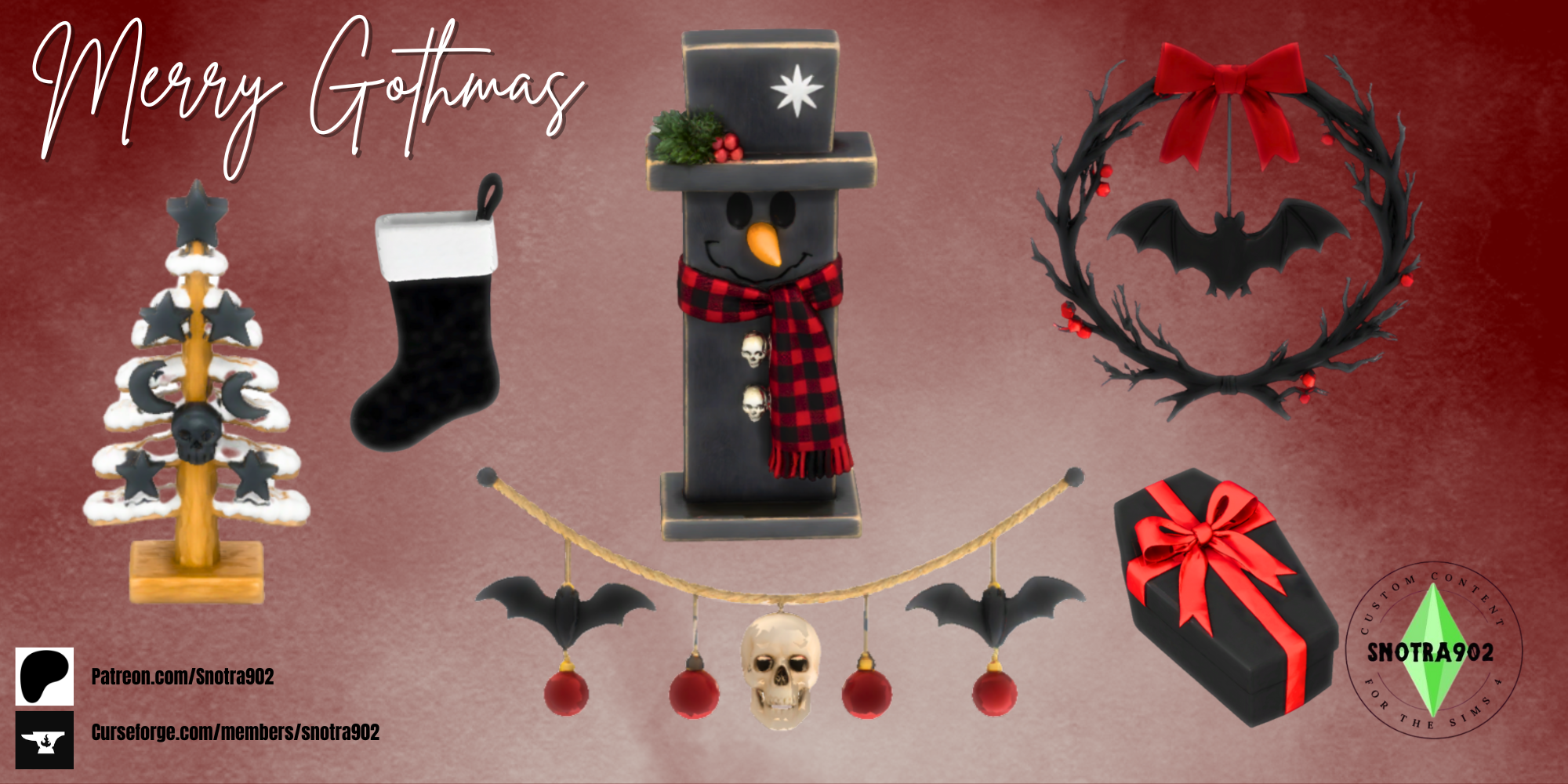 Merry Gothmas mod for The Sims 4 