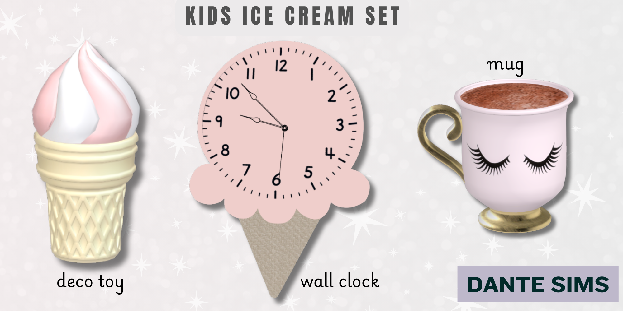 Kids Ice cream set mod for The Sims 4 