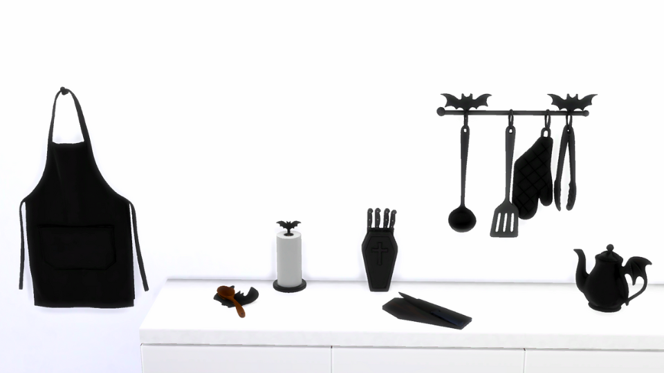 Goth Kitchen Essentials mod for The Sims 4 