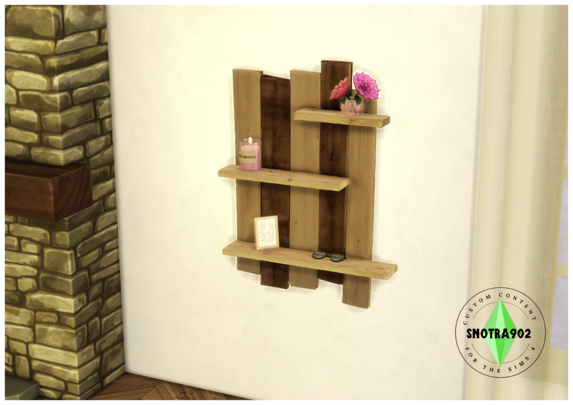 Rustic Wall Shelf mod for The Sims 4 