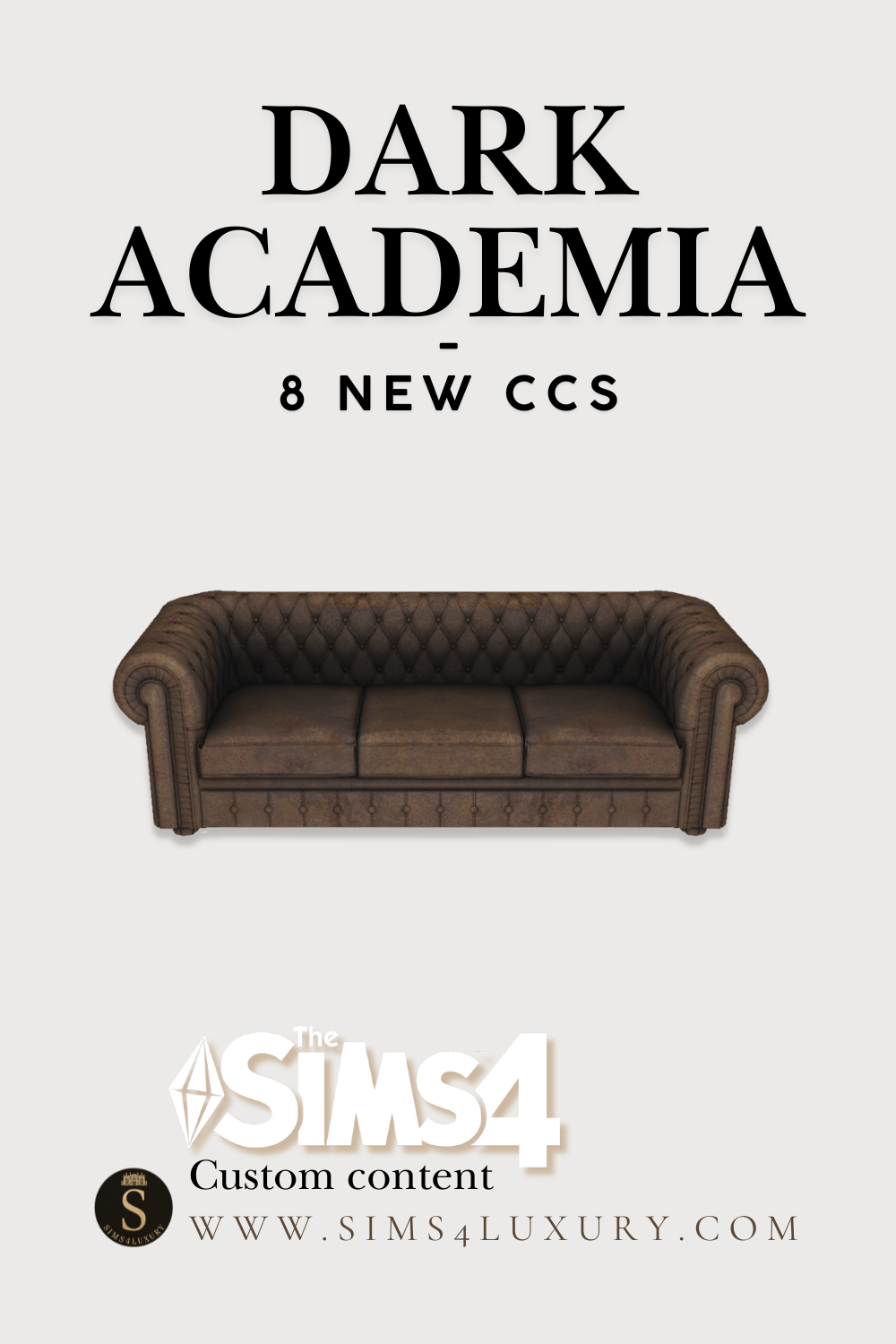 Sims4Luxury - Dark Academia mod for The Sims 4 