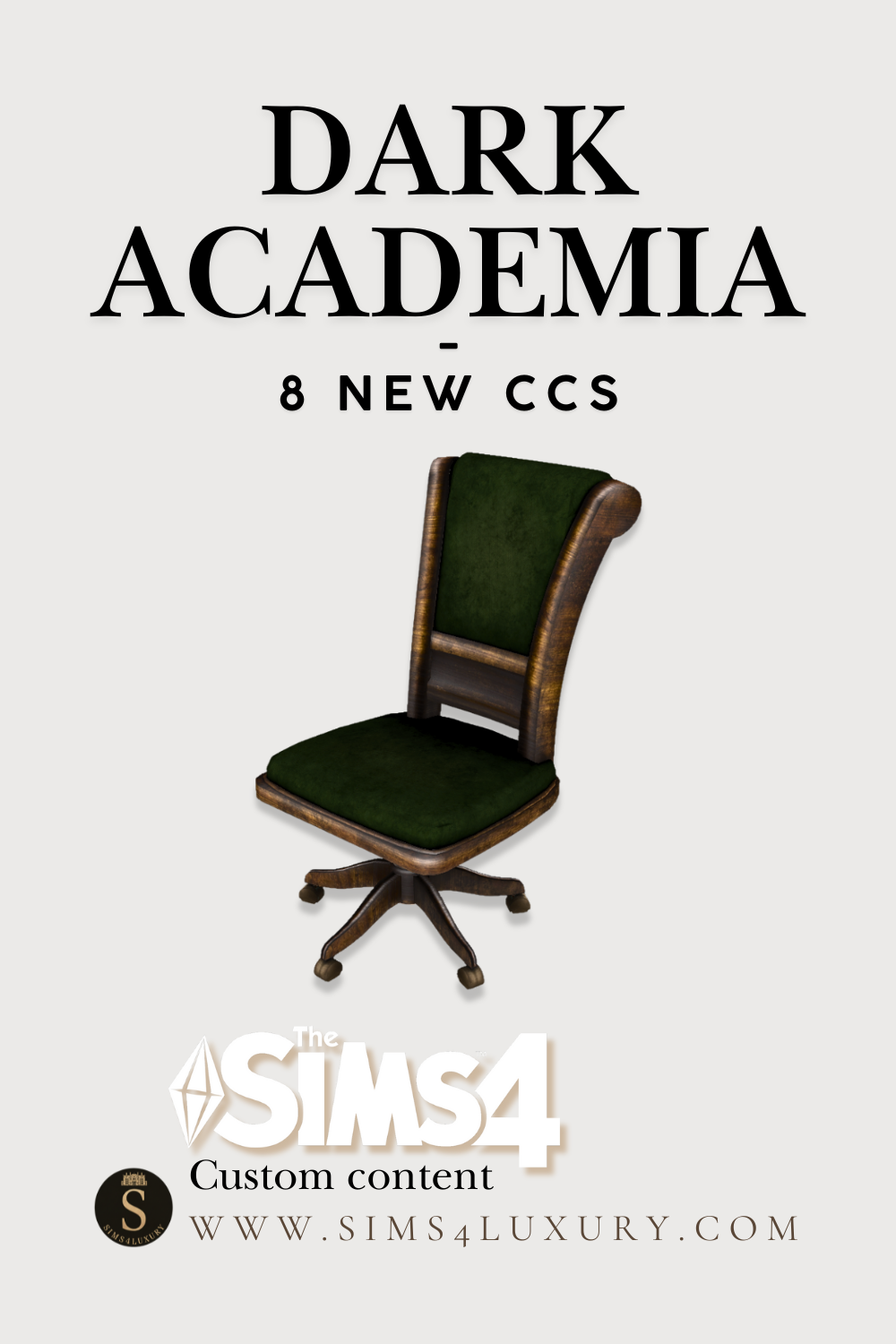 Sims4Luxury - Dark Academia mod for The Sims 4 