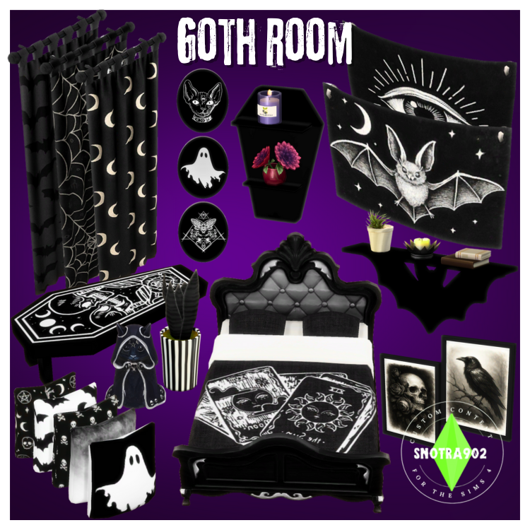 Goth Room mod for The Sims 4 