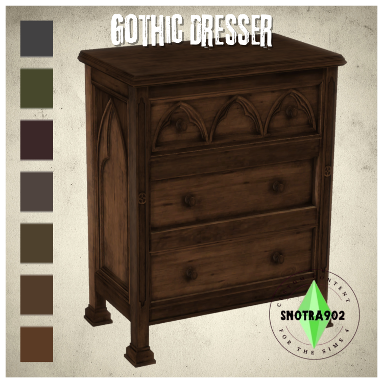 Gothic Dresser mod for The Sims 4 