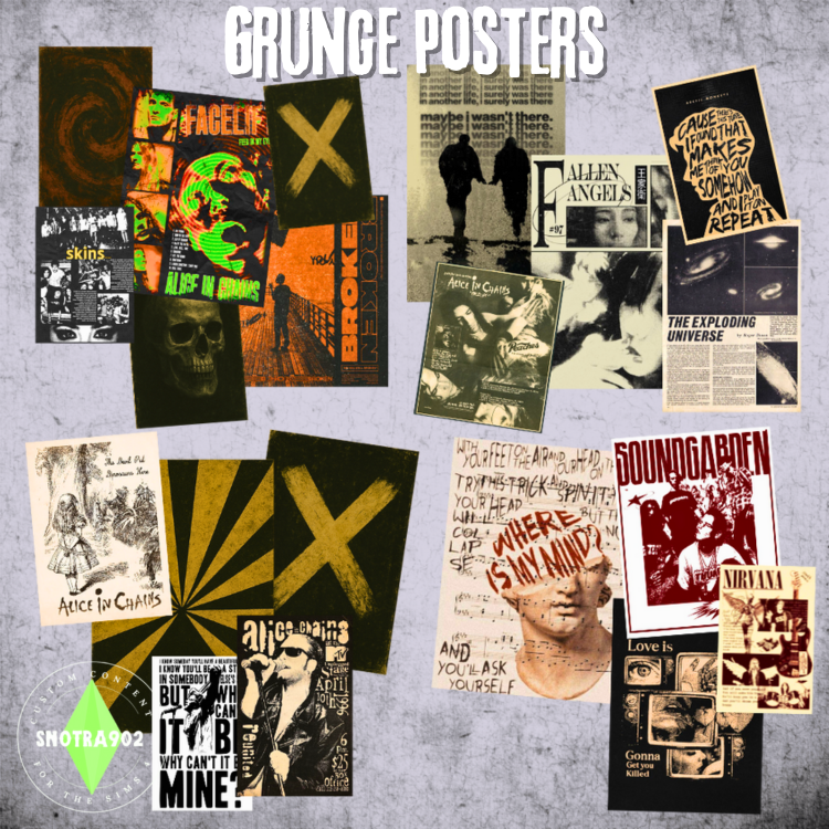 Grunge Posters mod for The Sims 4 