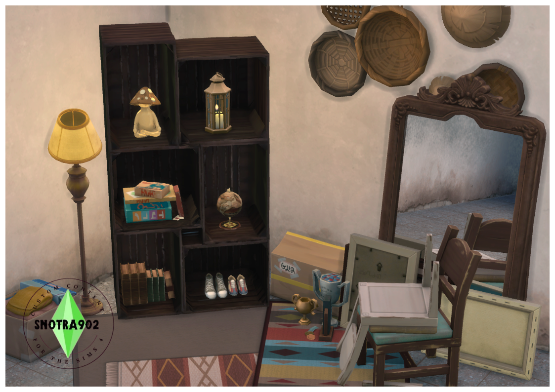 Wooden Crate Shelves mod for The Sims 4 
