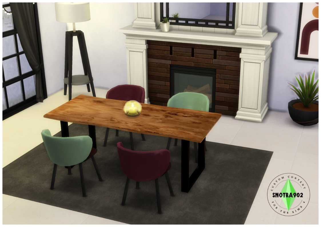 Modern Dining Set mod for The Sims 4 