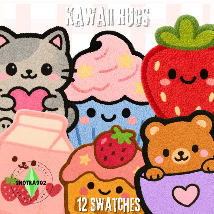 Little Kawaii Rugs mod for The Sims 4 