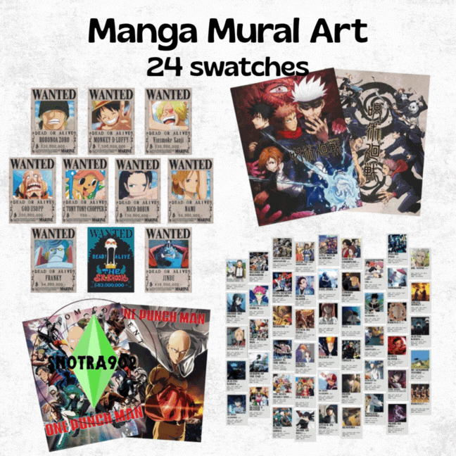 Manga Mural Art mod for The Sims 4 