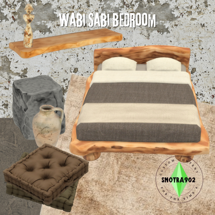 Wabi Sabi Bedroom mod for The Sims 4 