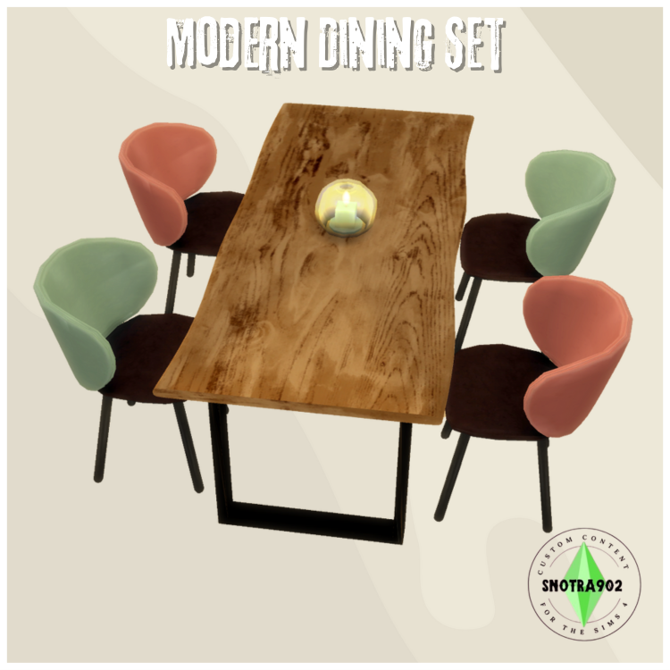 Modern Dining Set mod for The Sims 4 