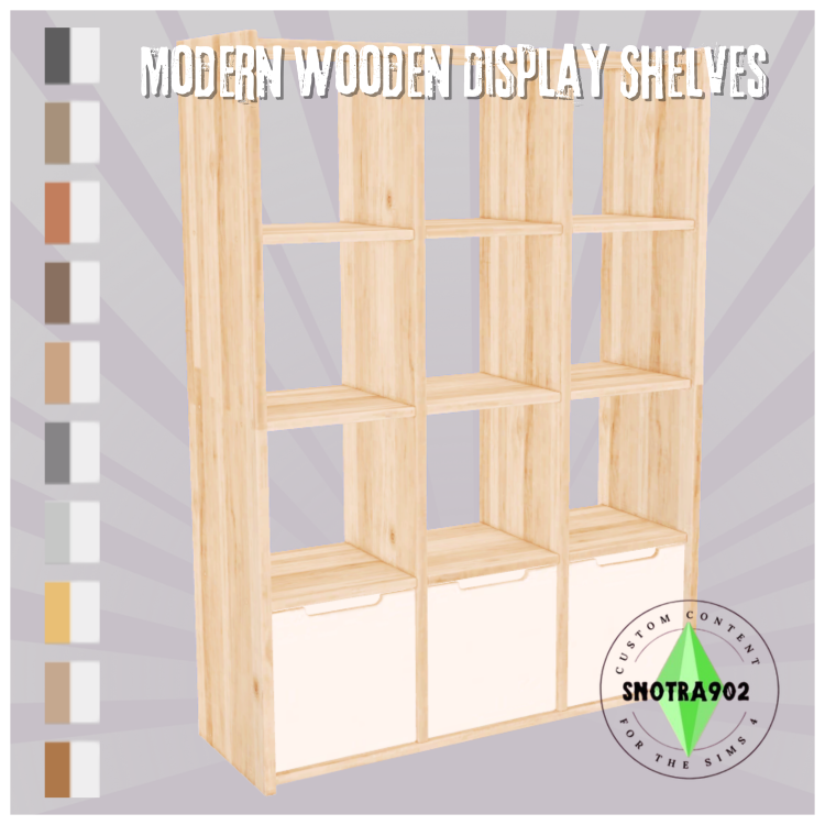 Modern Wooden Display mod for The Sims 4 