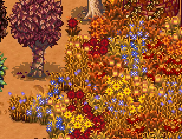 Lumisteria More Flowery Grass mod for Stardew Valley