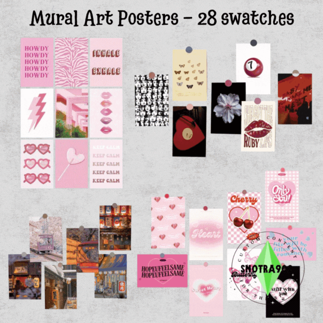 Mural Art Posters mod for The Sims 4 
