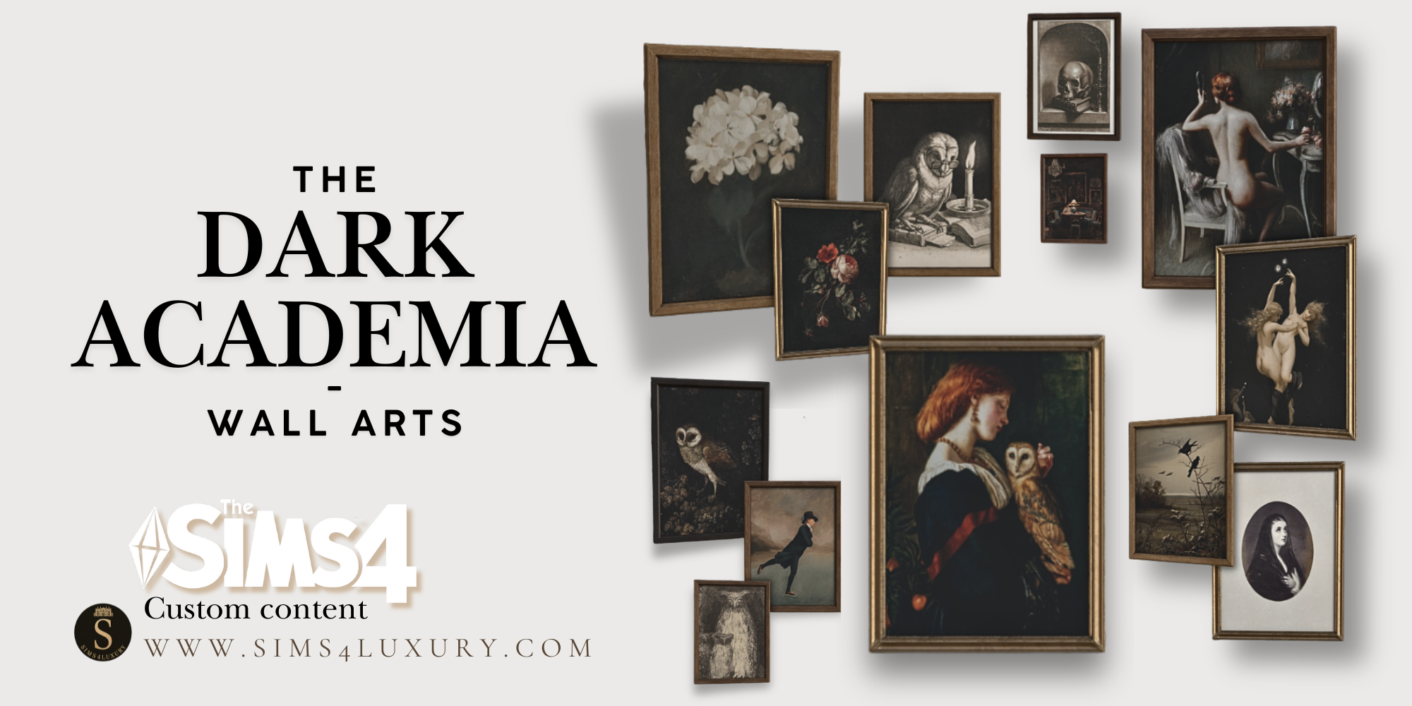 Sims4Luxury - Dark Academia - Wall arts mod for The Sims 4 