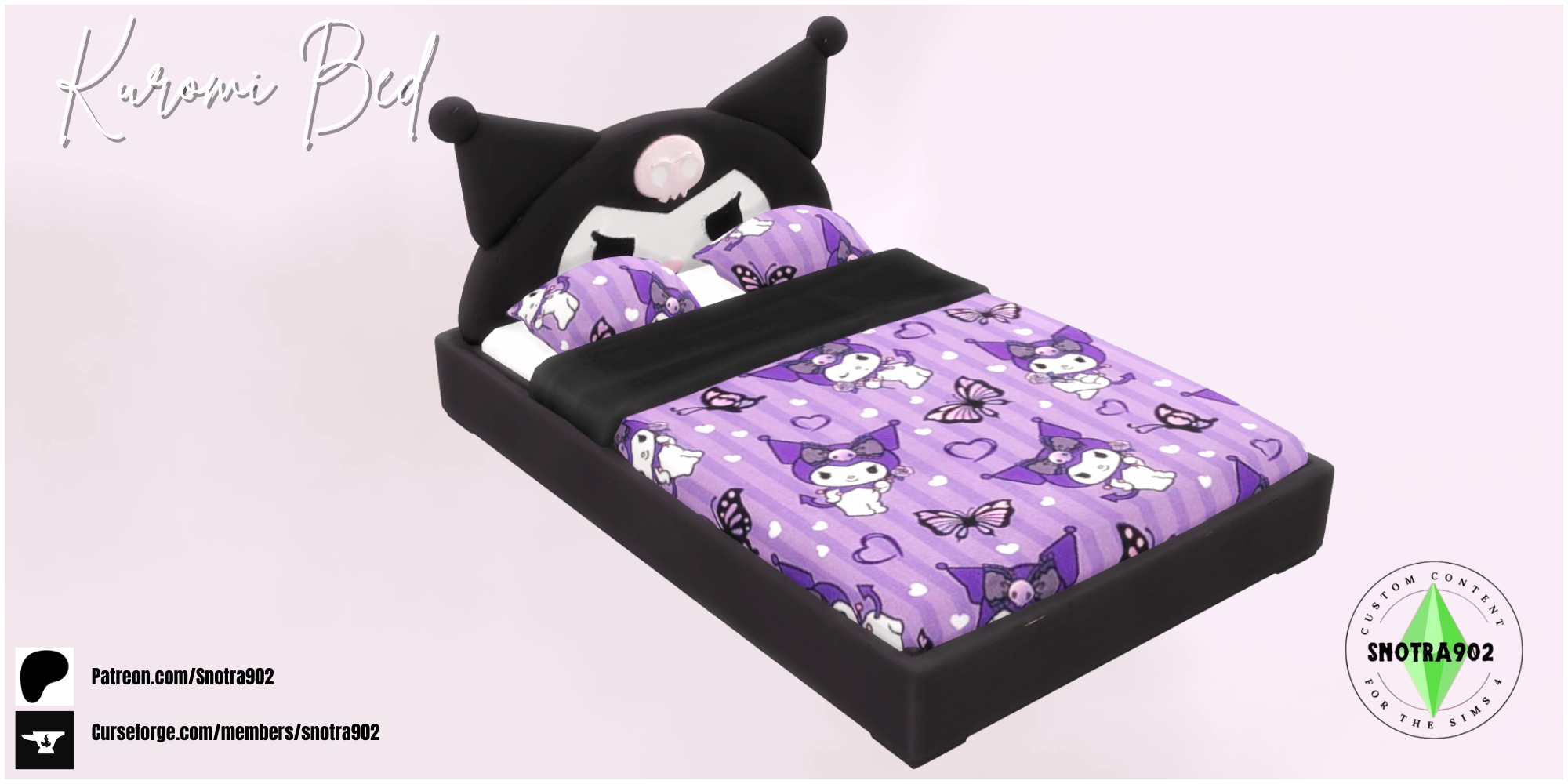 Kuromi Bed mod for The Sims 4 
