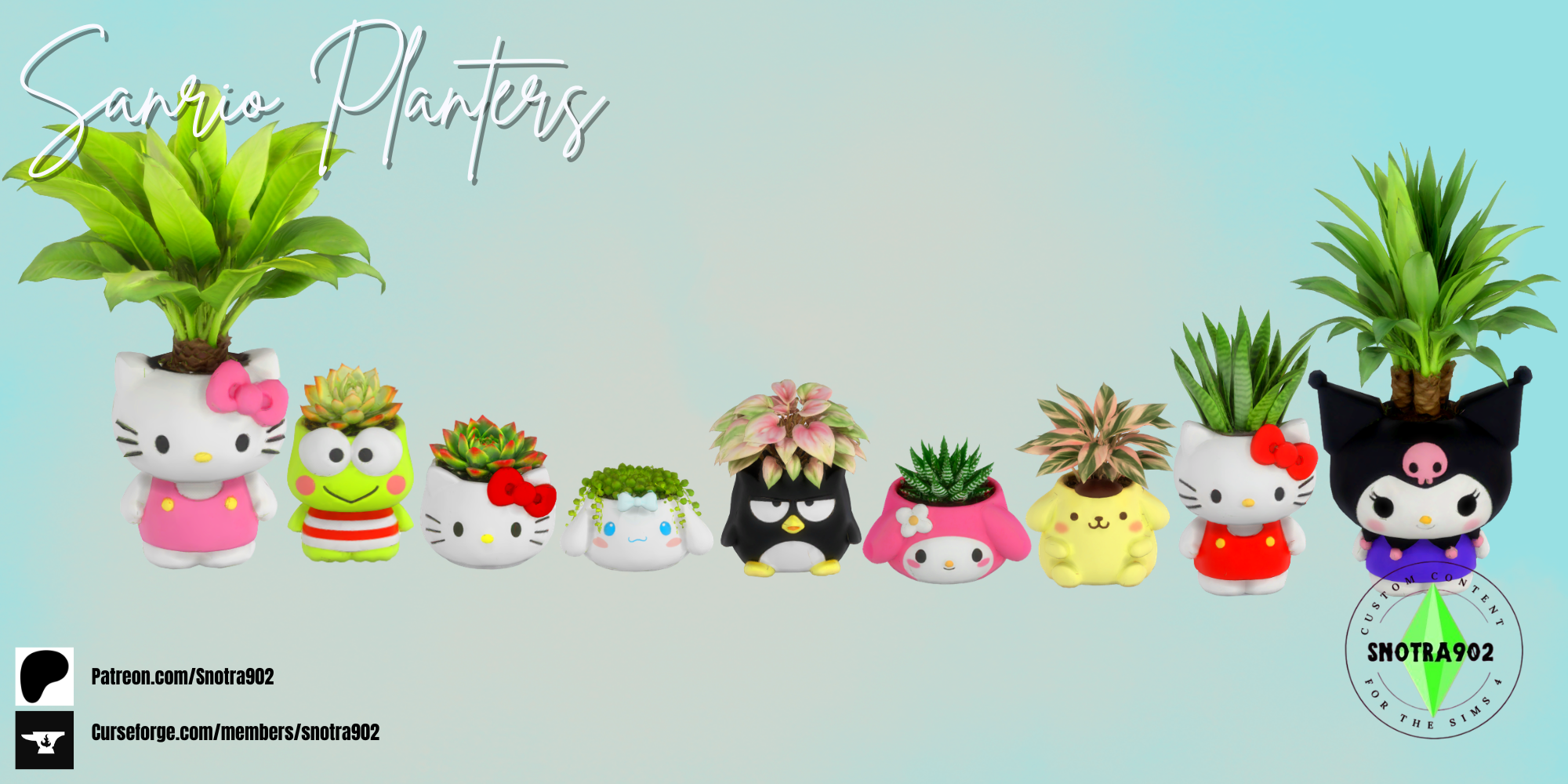 Sanrio Planters mod for The Sims 4 
