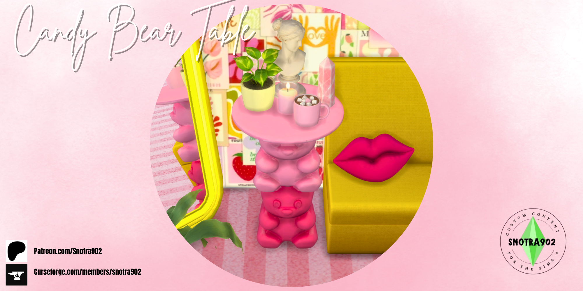 Candy Bear Table mod for The Sims 4 