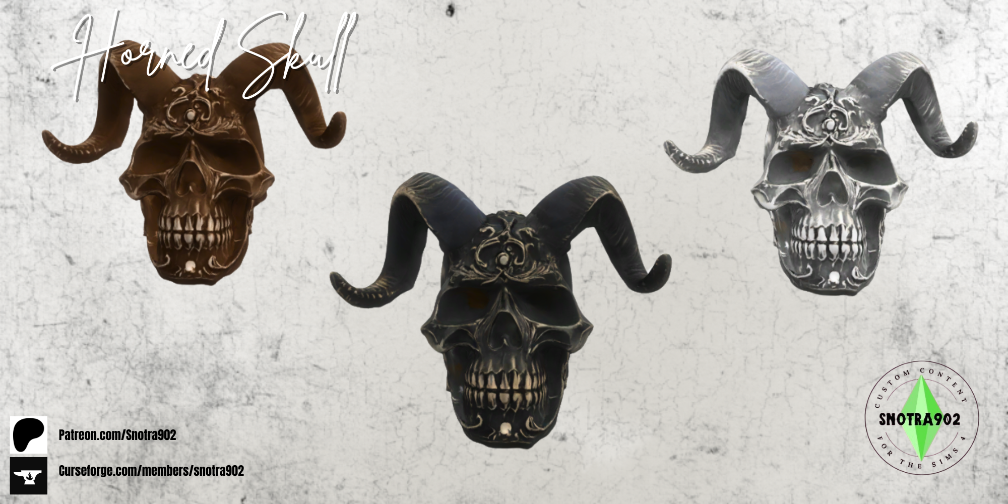 Horned Skull mod for The Sims 4 
