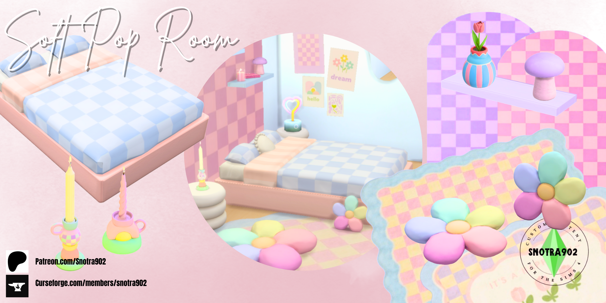 Soft Pop Room mod for The Sims 4 