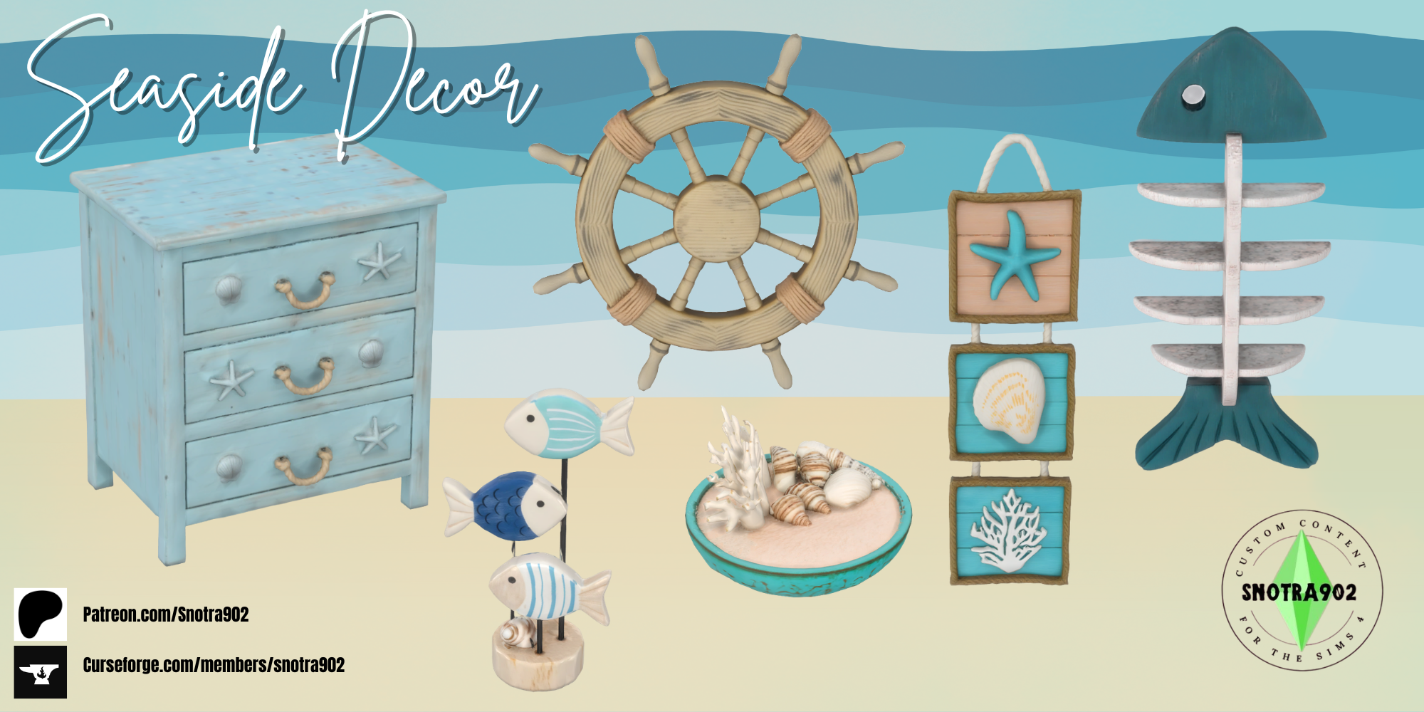 Seaside Decor mod for The Sims 4 