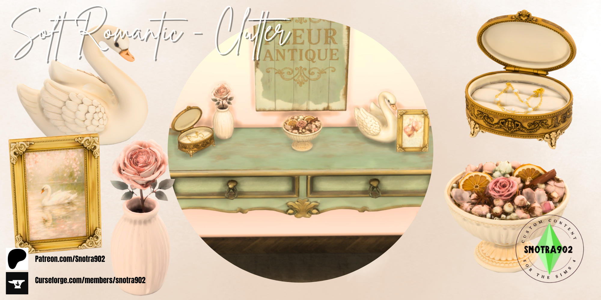 Soft Romantic - Clutter mod for The Sims 4 