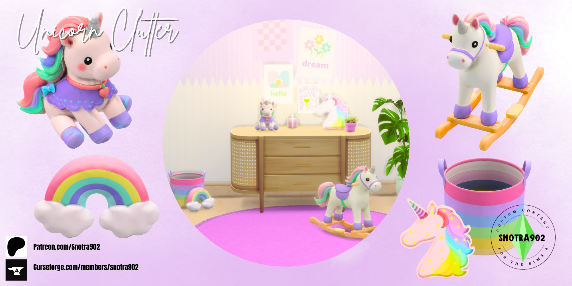 Unicorn Clutter mod for The Sims 4 