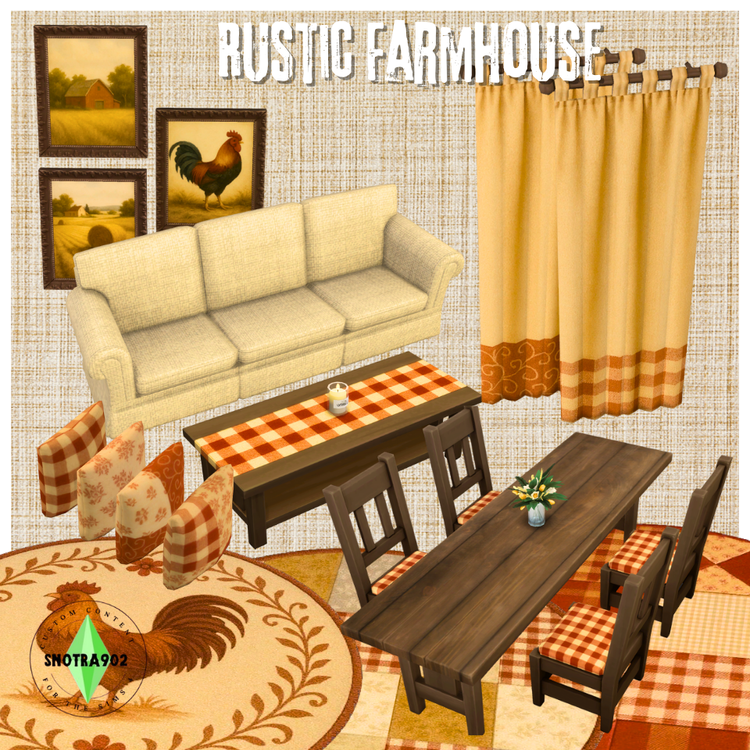 Rustic Farmhouse mod for The Sims 4 