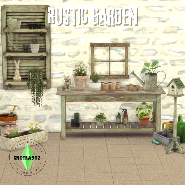 Rustic Garden mod for The Sims 4 