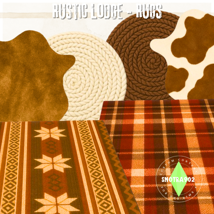 Rustic Lodge Rugs mod for The Sims 4 