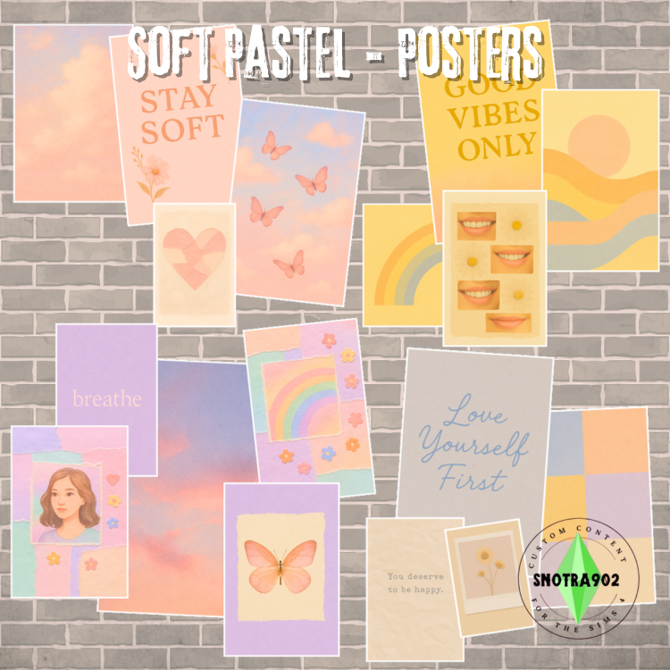 Soft Pastel - Posters mod for The Sims 4 