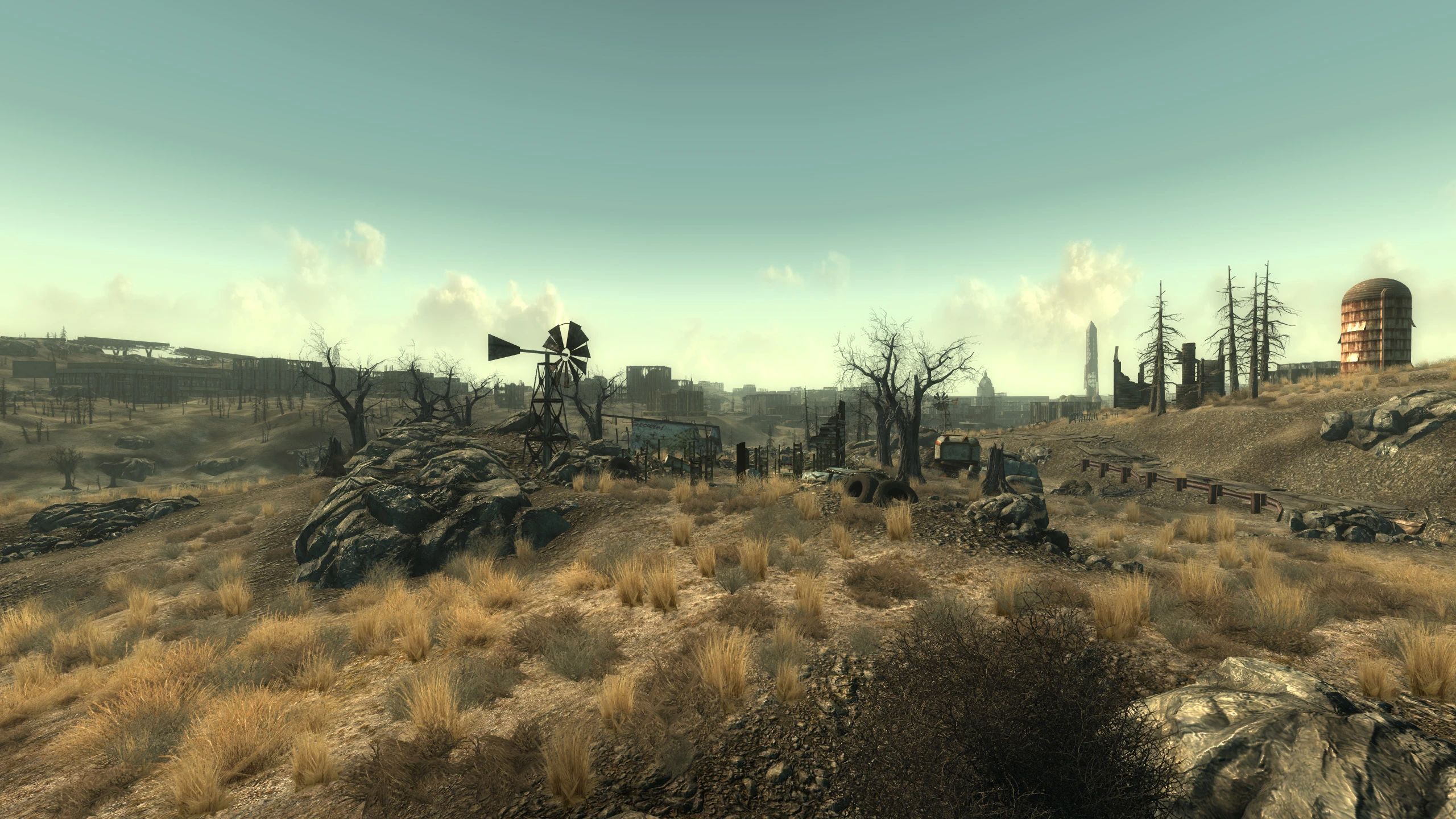 TTW Intro Street Bus and Trailer Ruins mod for Fallout: New Vegas