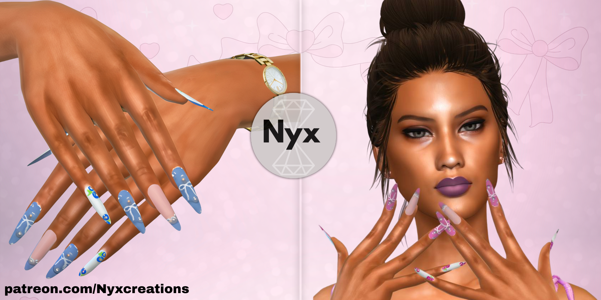 Kawaii nails set 04 mod for The Sims 4 