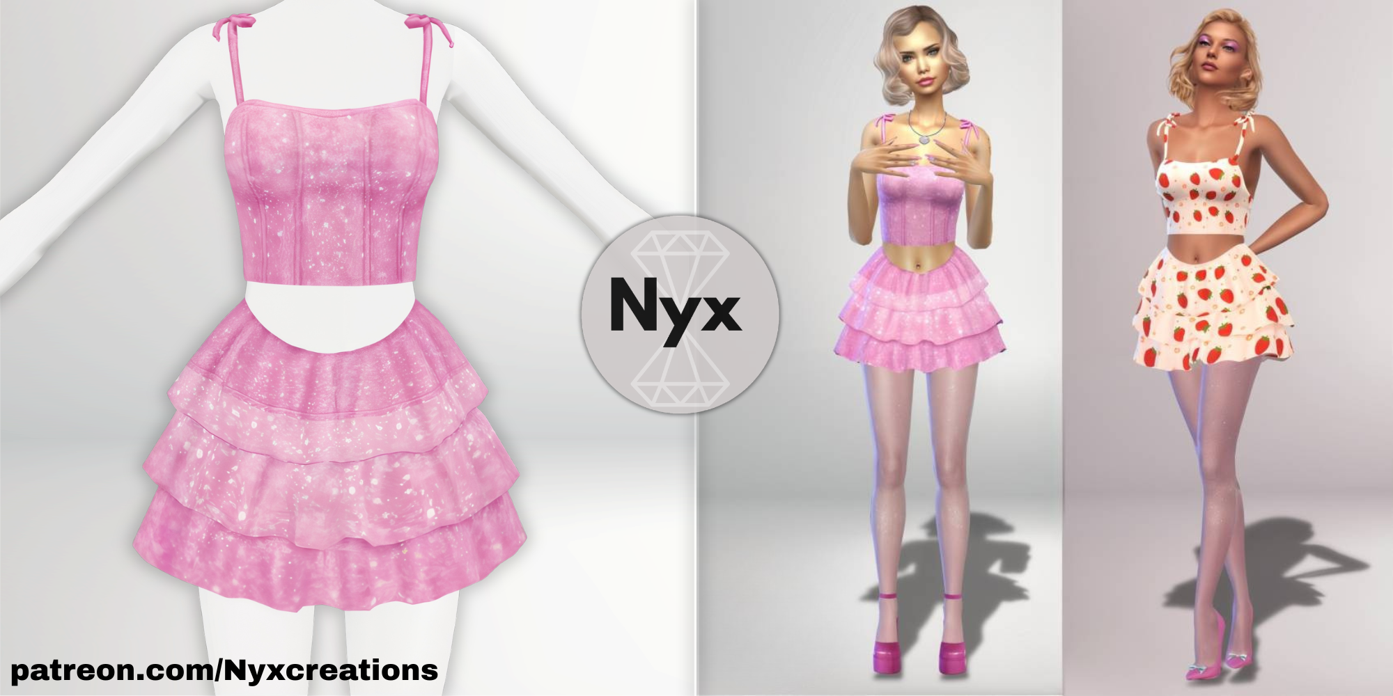 Barbie glitter dress mod for The Sims 4 