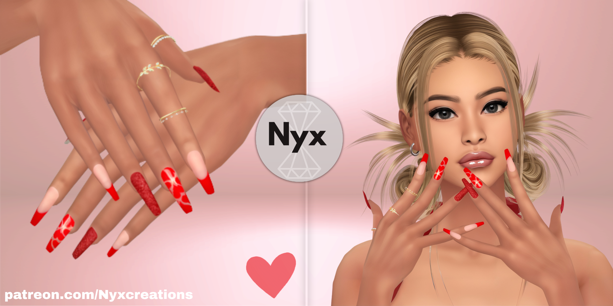 Glitter nails set 22 mod for The Sims 4 