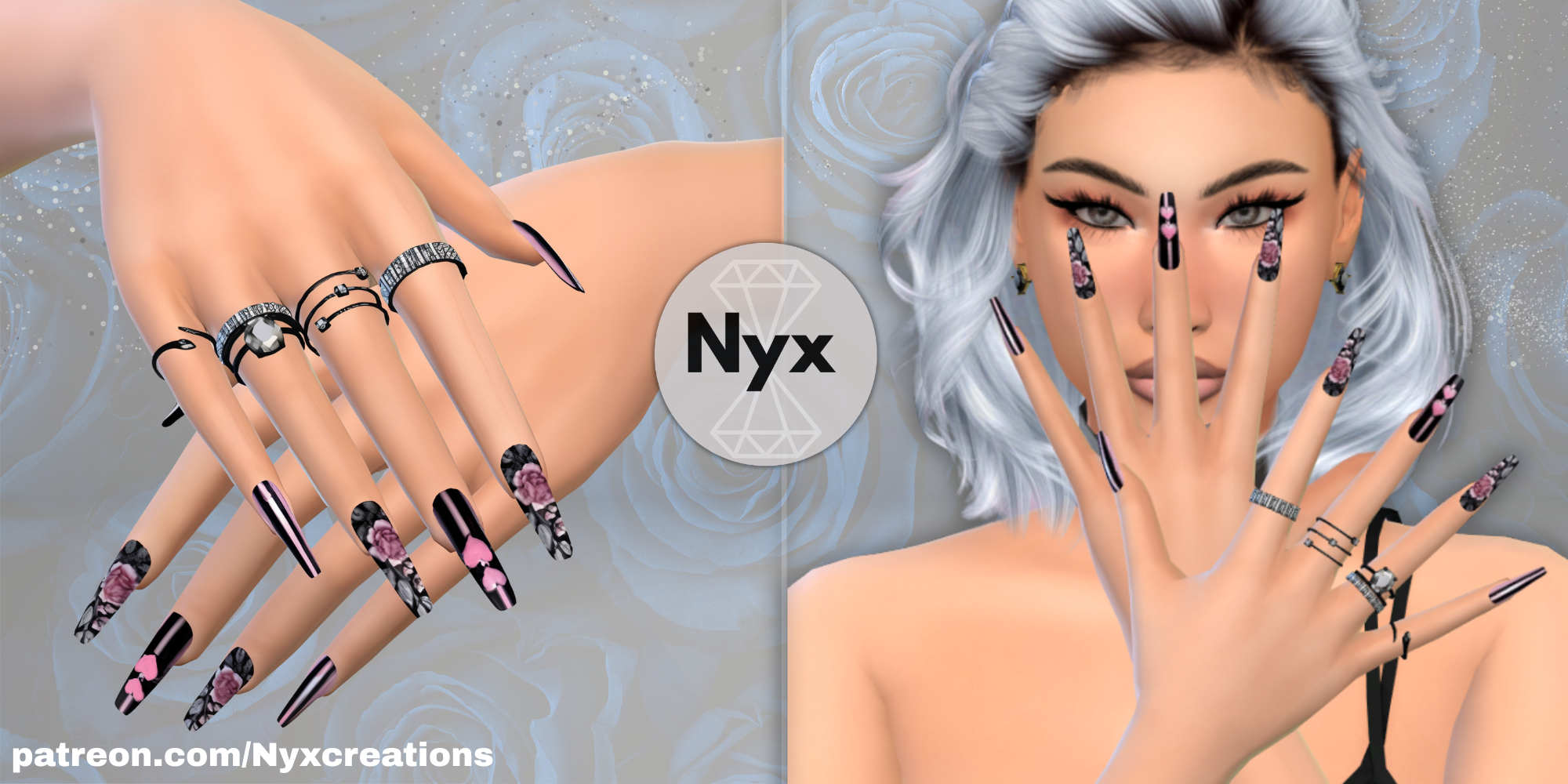 Goth nails set 84 mod for The Sims 4 