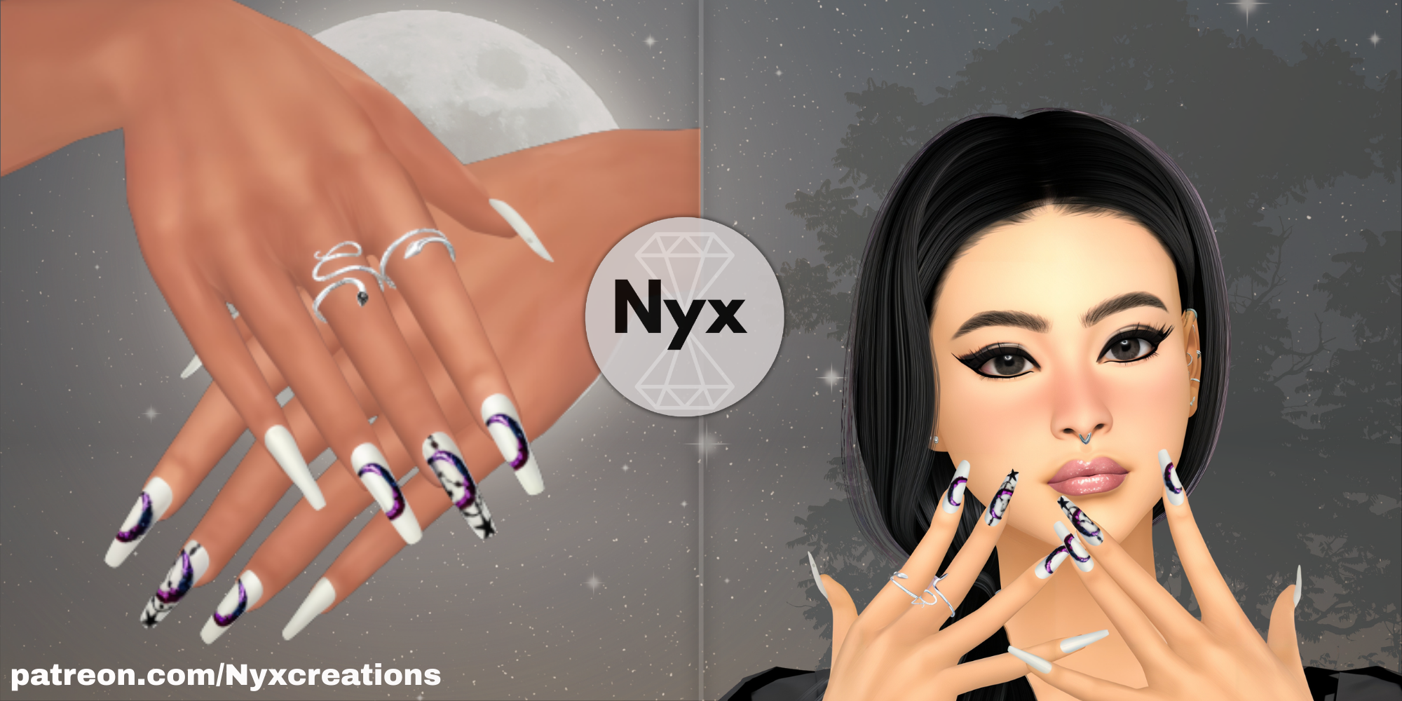 Goth nails set 31 mod for The Sims 4 