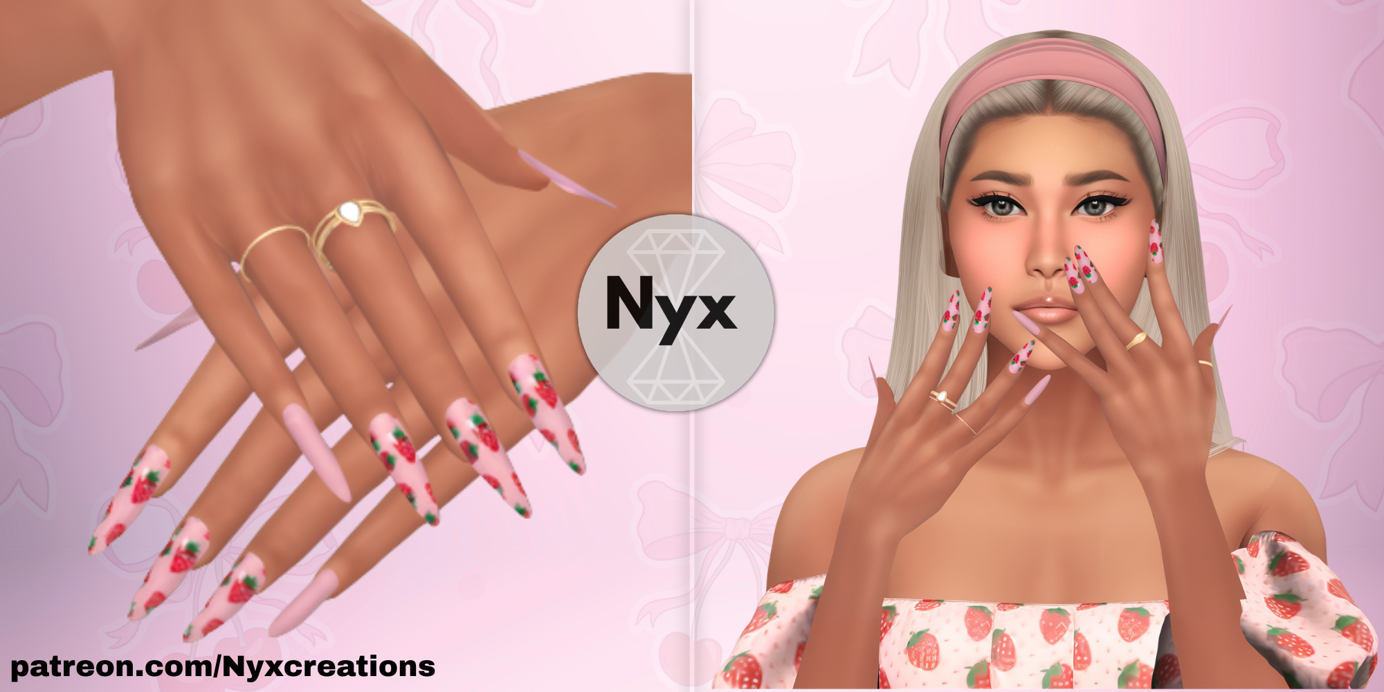 Kawaii nails set 23 mod for The Sims 4 