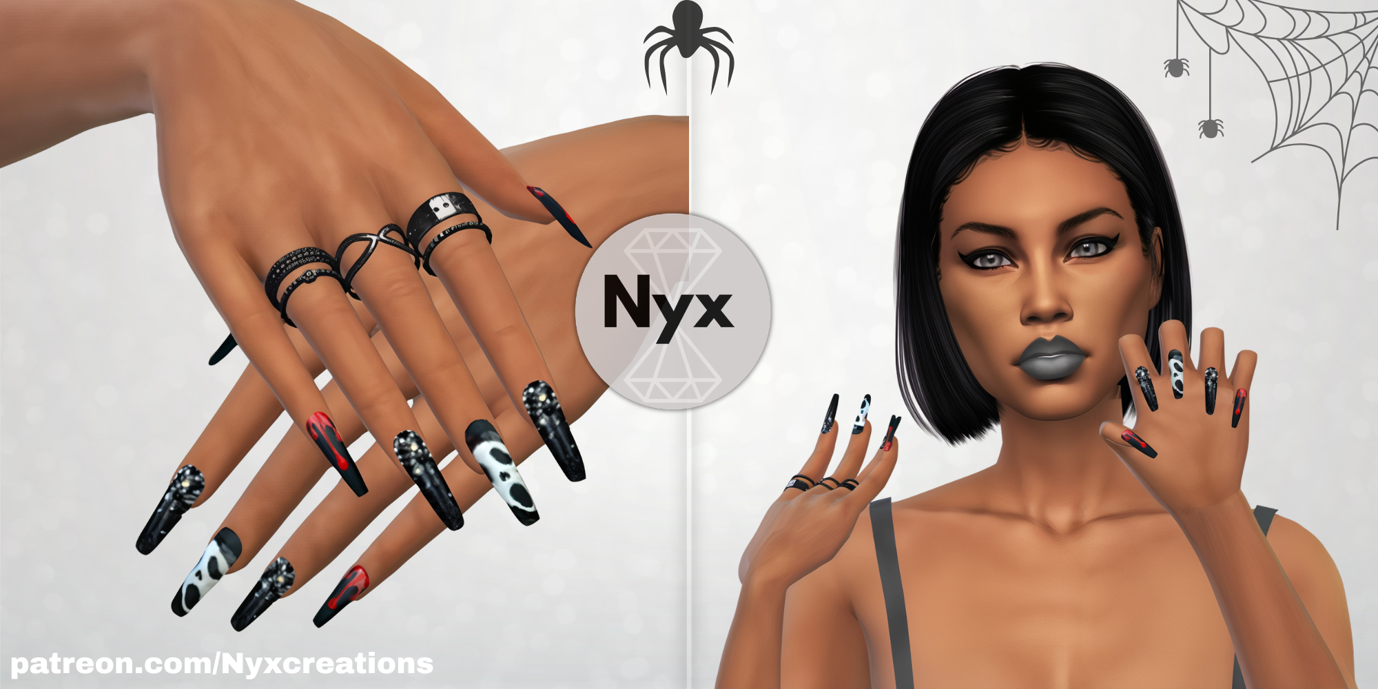 Halloween nails set 10 mod for The Sims 4 