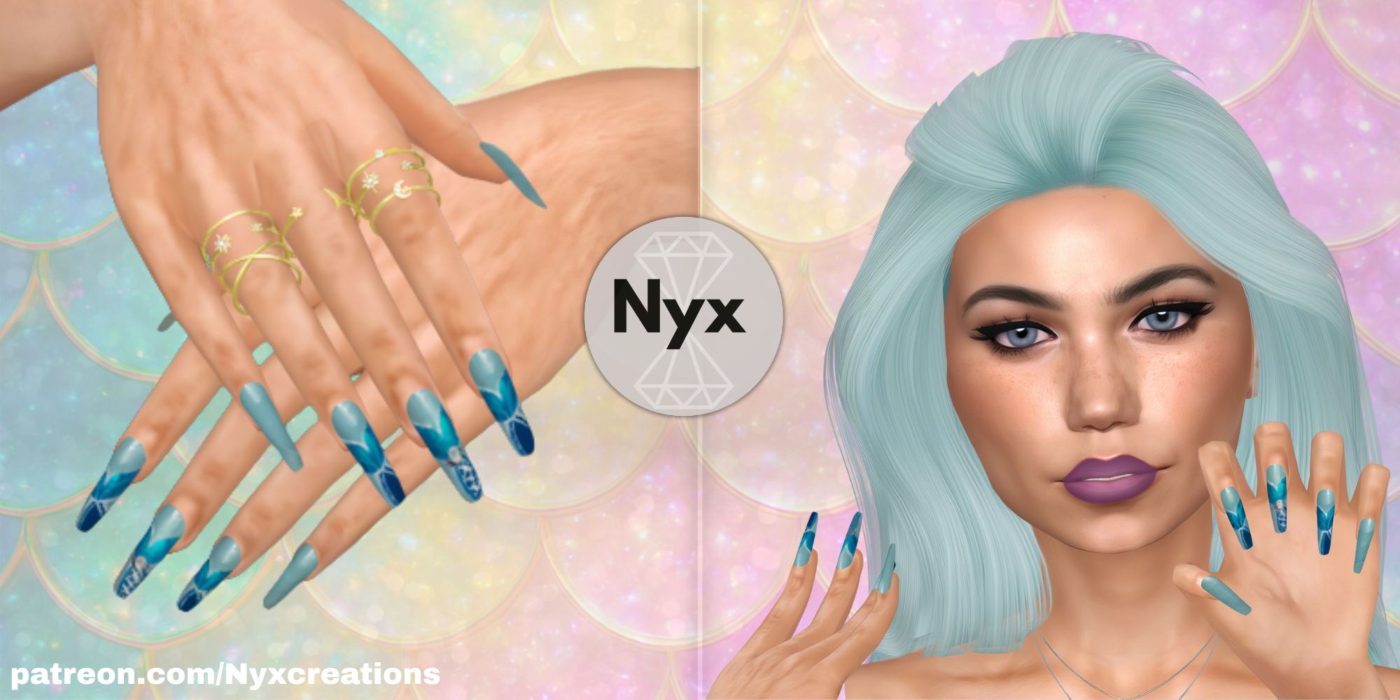 Summer nails set 25 mod for The Sims 4 