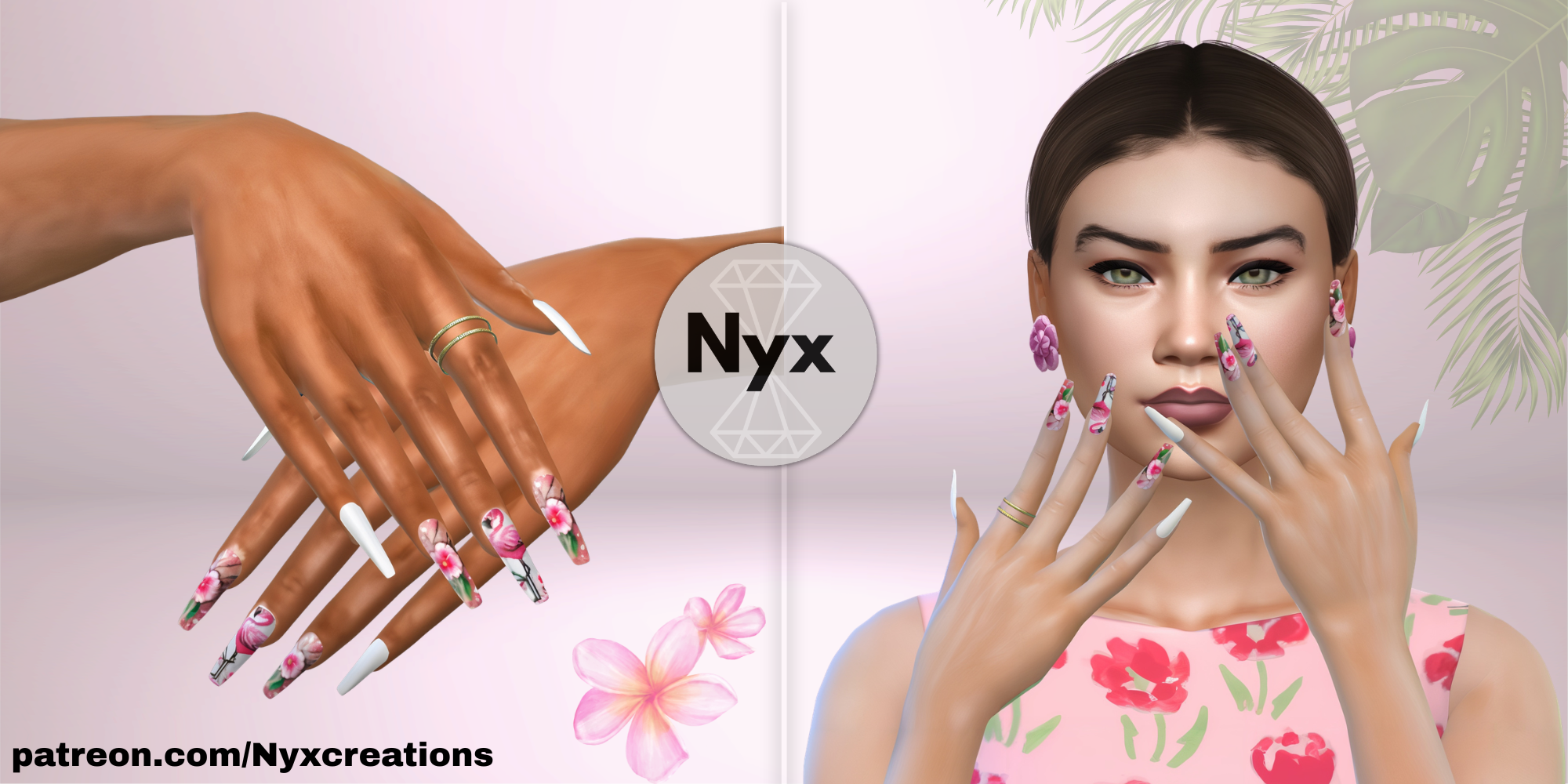 Summer nails set 06 mod for The Sims 4 