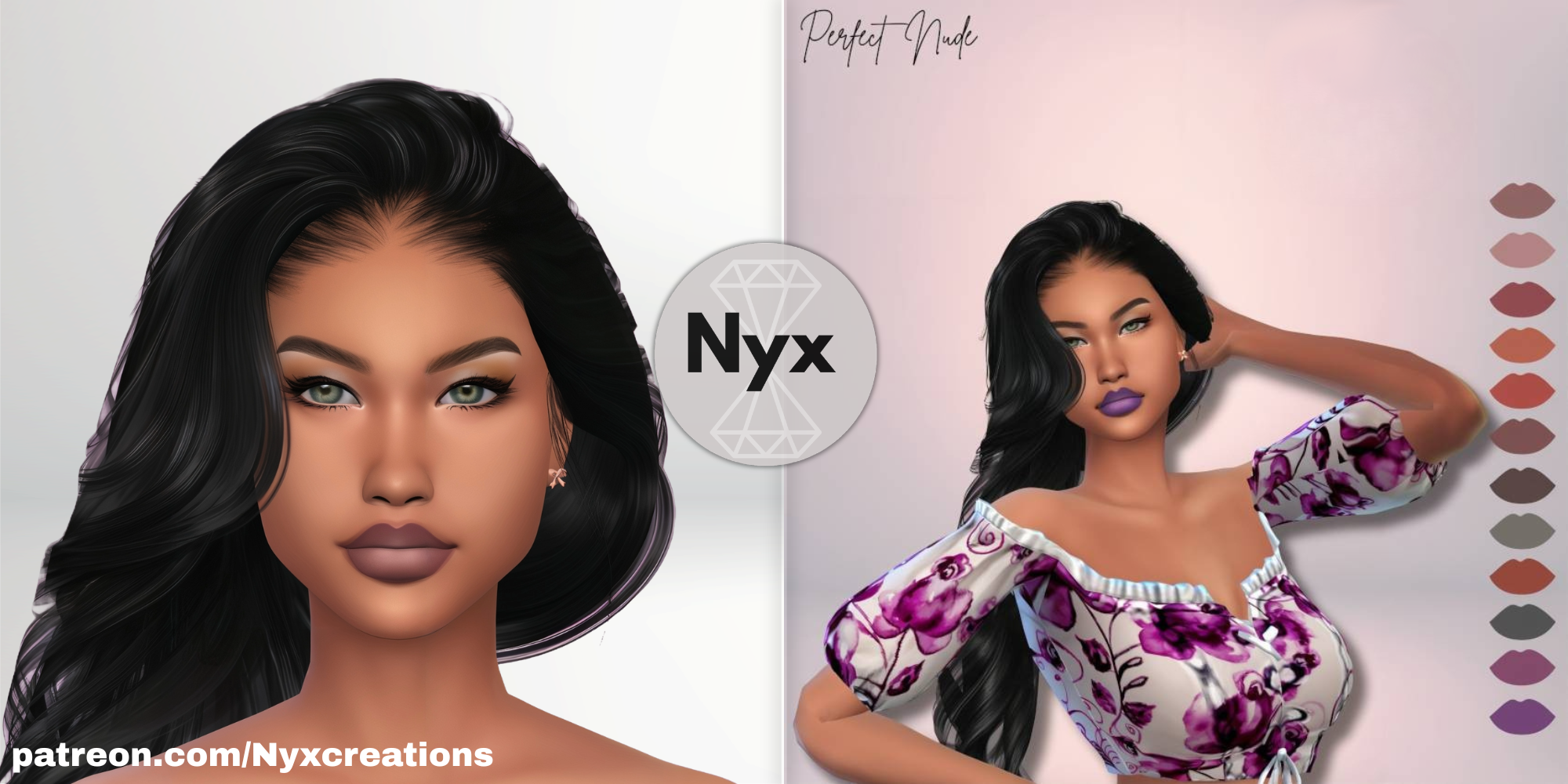 Perfect nude ombre lipstick - set mod for The Sims 4 