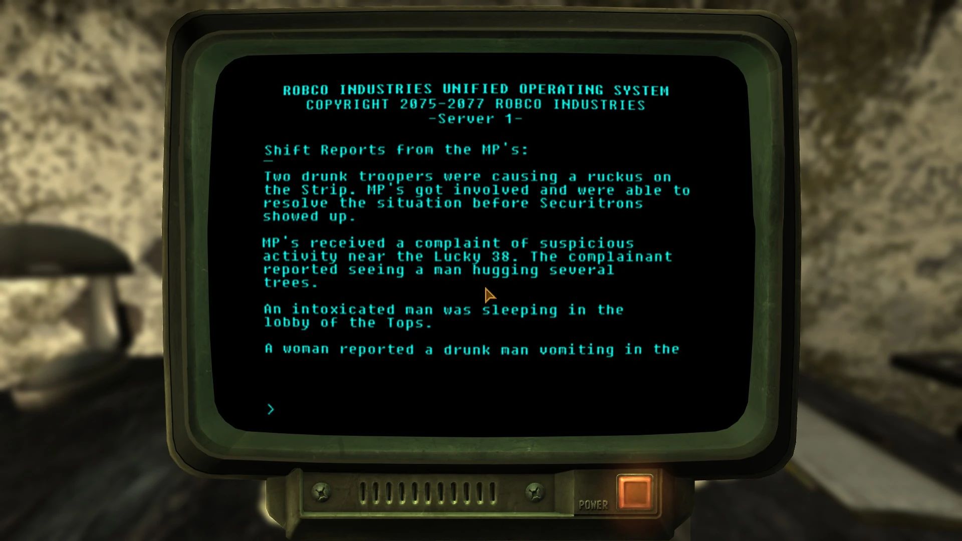Clean Terminal Screen mod for Fallout: New Vegas