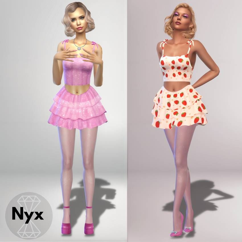 Barbie glitter dress mod for The Sims 4 