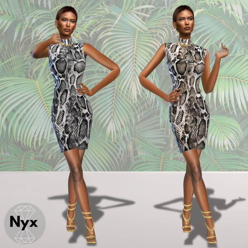 Snake venom dress mod for The Sims 4 