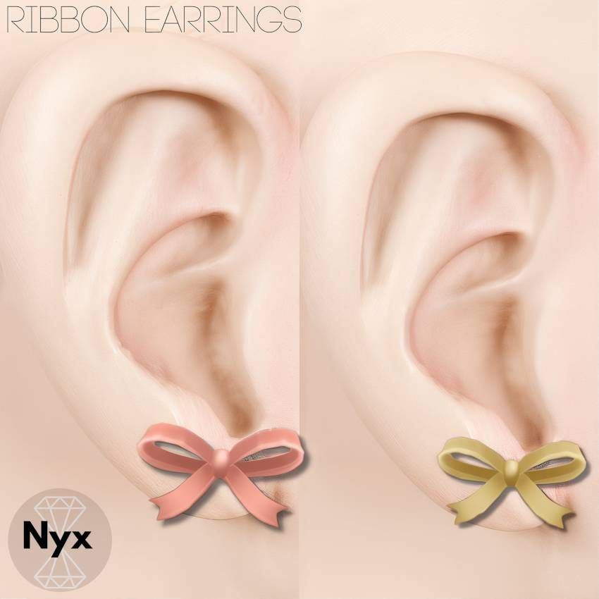 Ribbon earrings mod for The Sims 4 