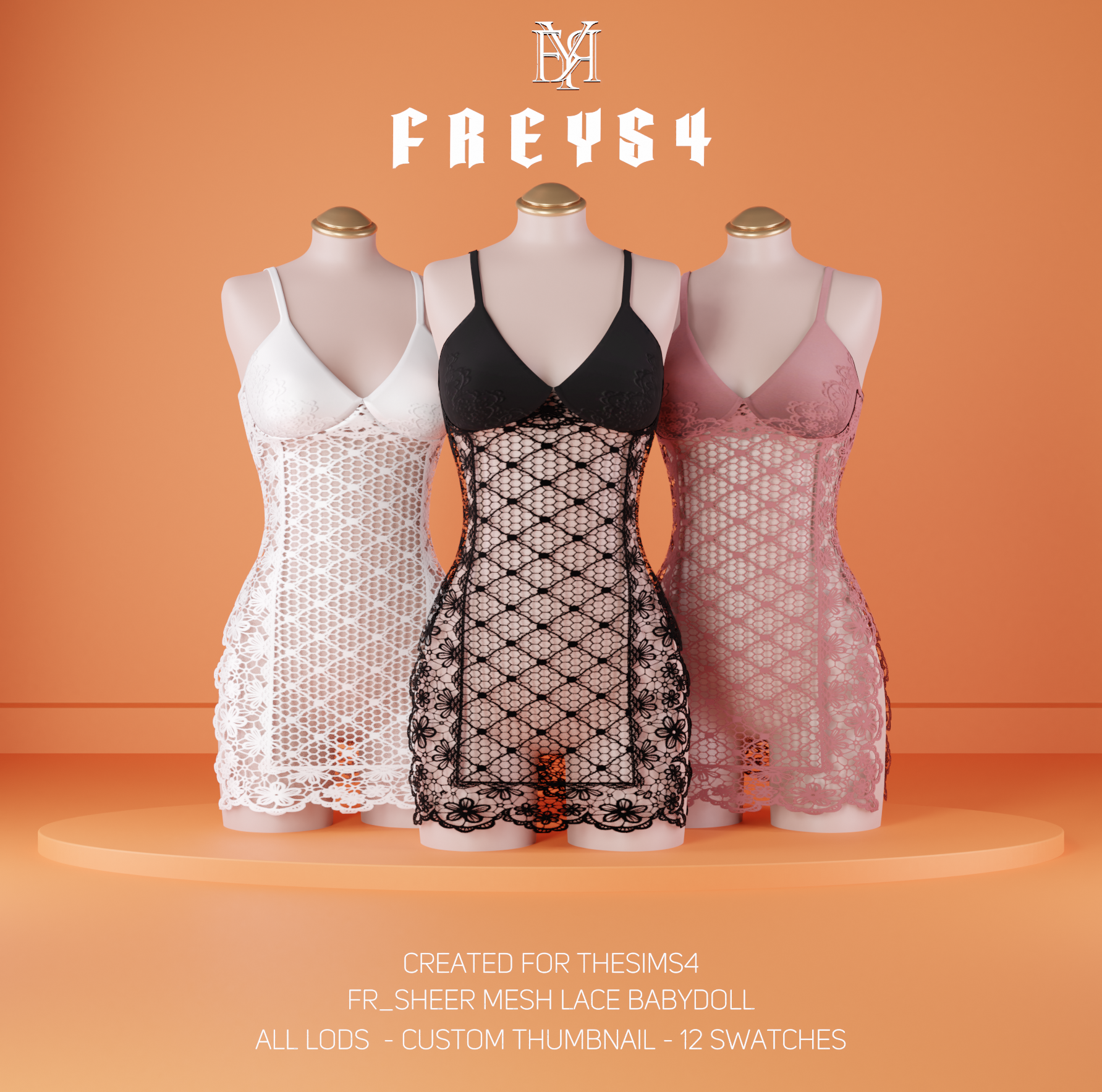 FR_Sheer Mesh Lace Babydoll mod for The Sims 4 